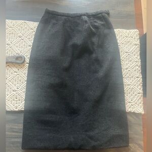 HOLT RENFREW Vintage Grey Black Wool-Blend Pencil Skirt - Women SIZE S
